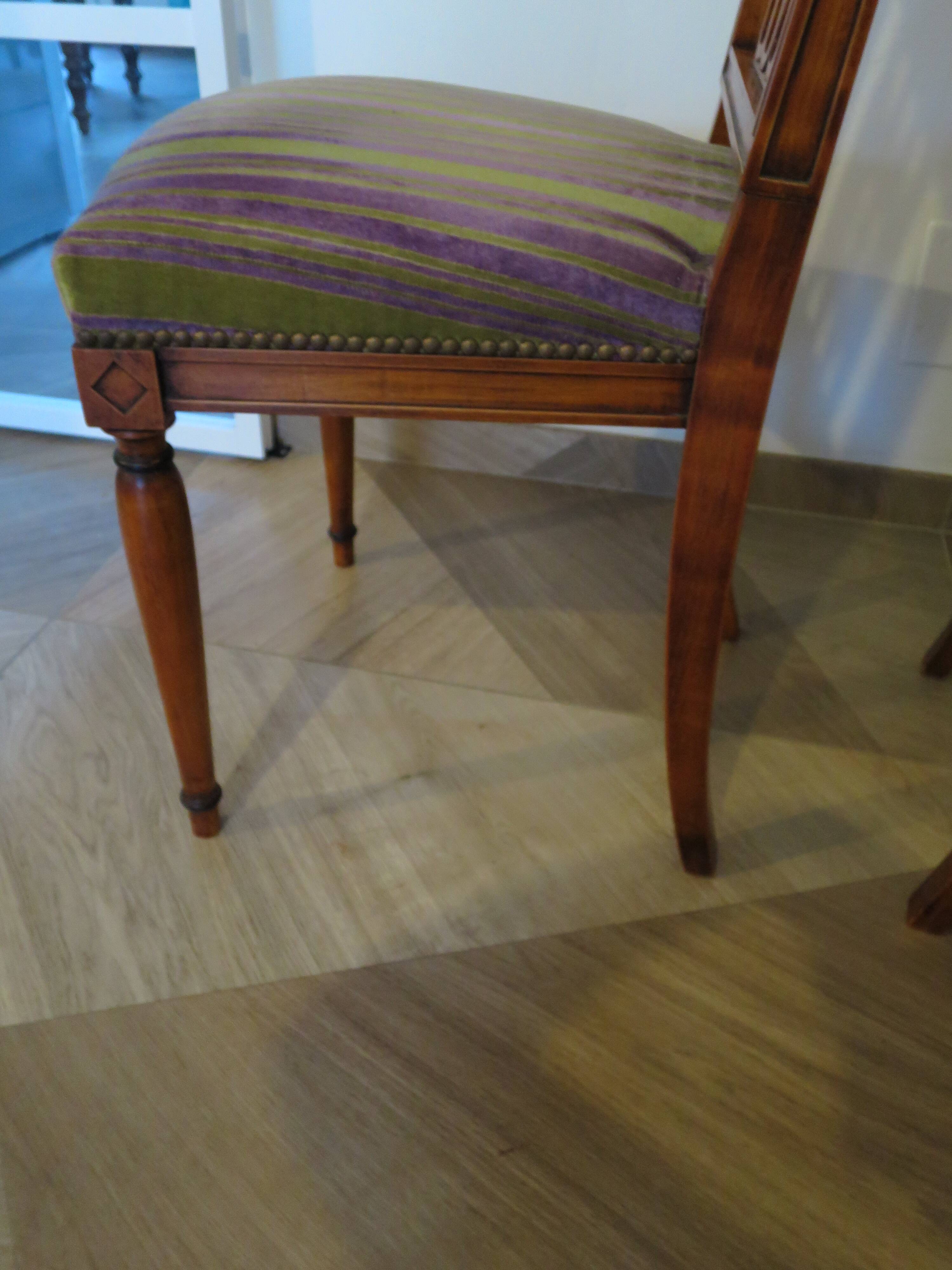 Set of 2 Purple and Green Tapestry Chairs - Cherry