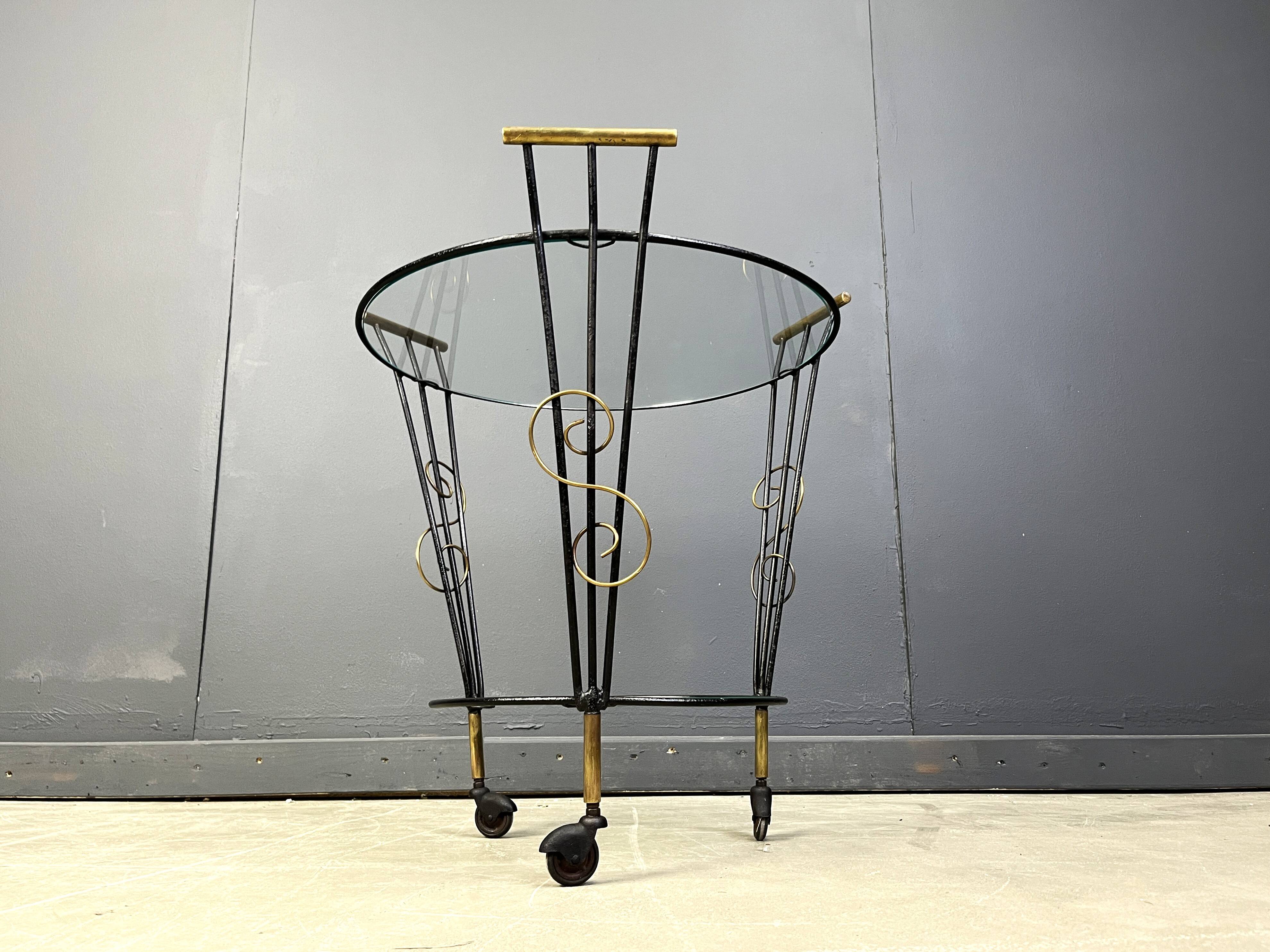 Mid century two tier italian trolley, 1950s