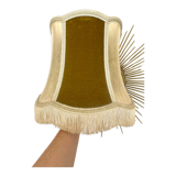 Lampshade vintage fringed velvet and pork bladder