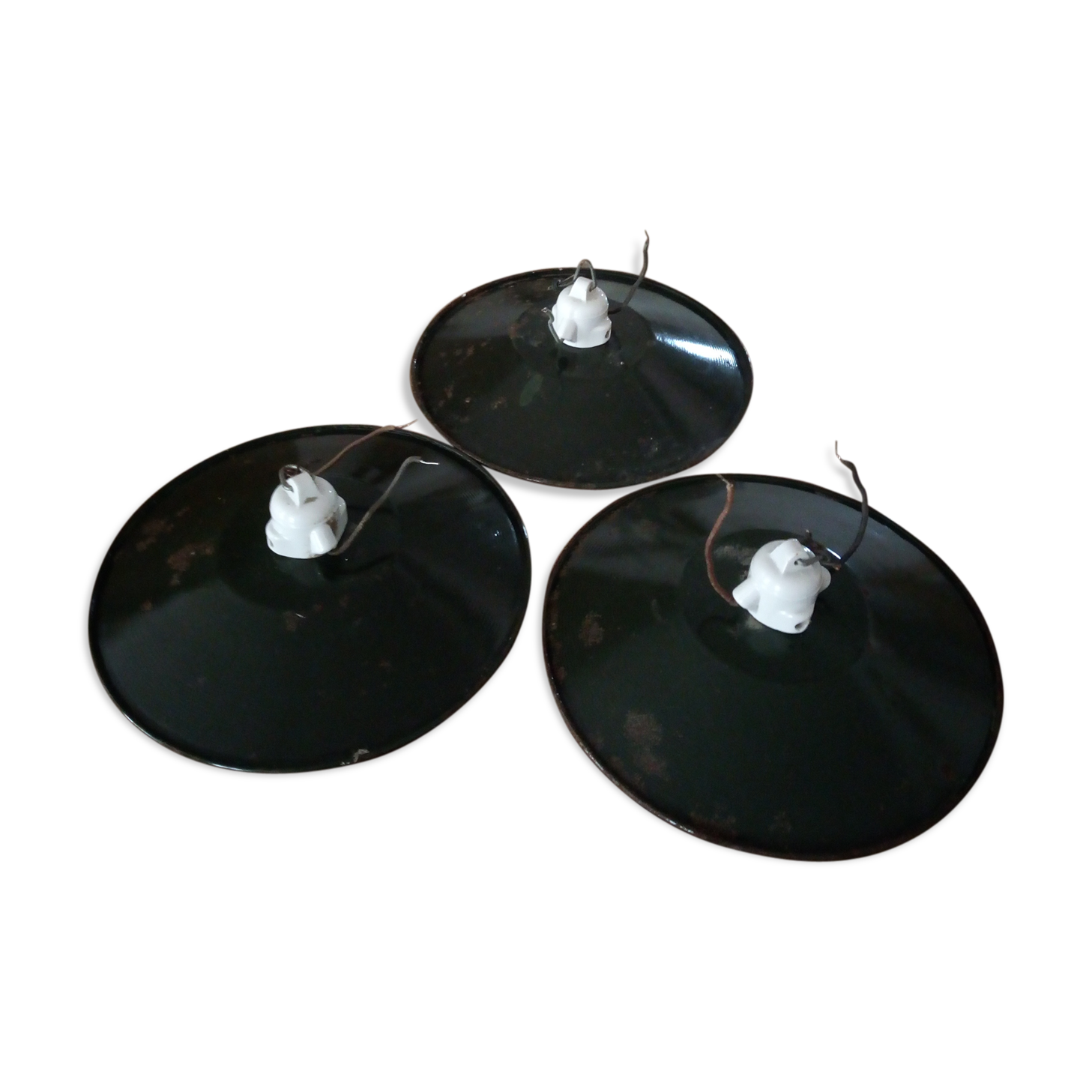 Set of 3 antique hanging lamps