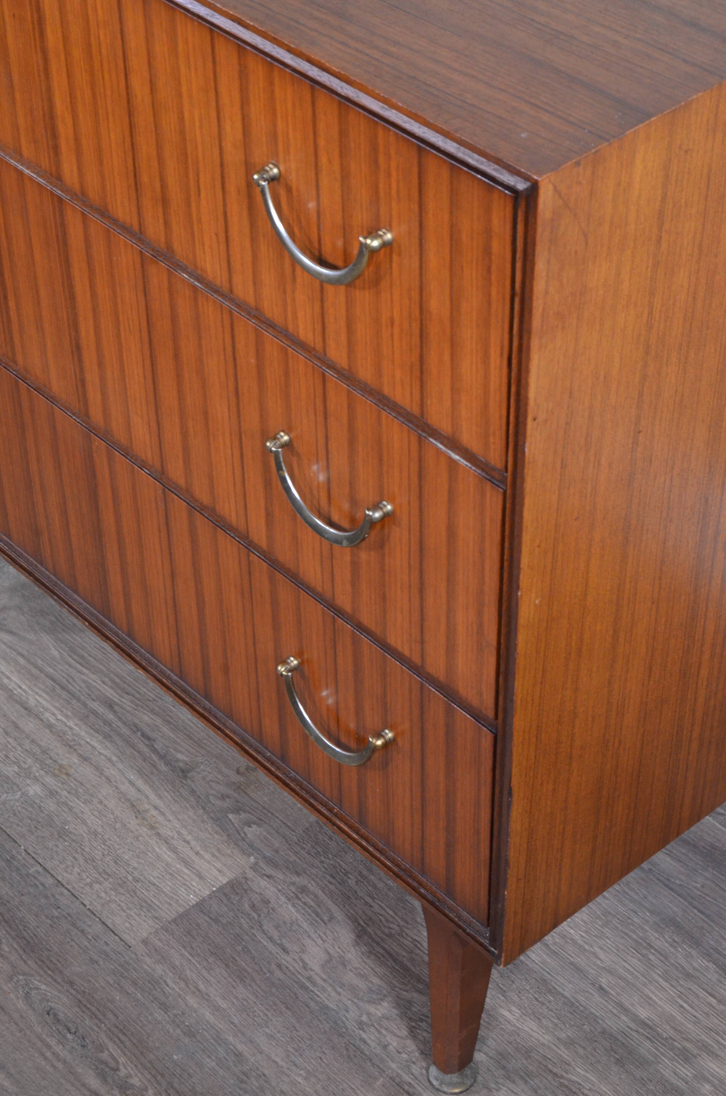 Midcentury Meredew walnut chest of drawers