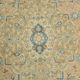 Sky Blue Hand Knotted Antique Vintage Persian Tabriz Rug, 293x407 Cm
