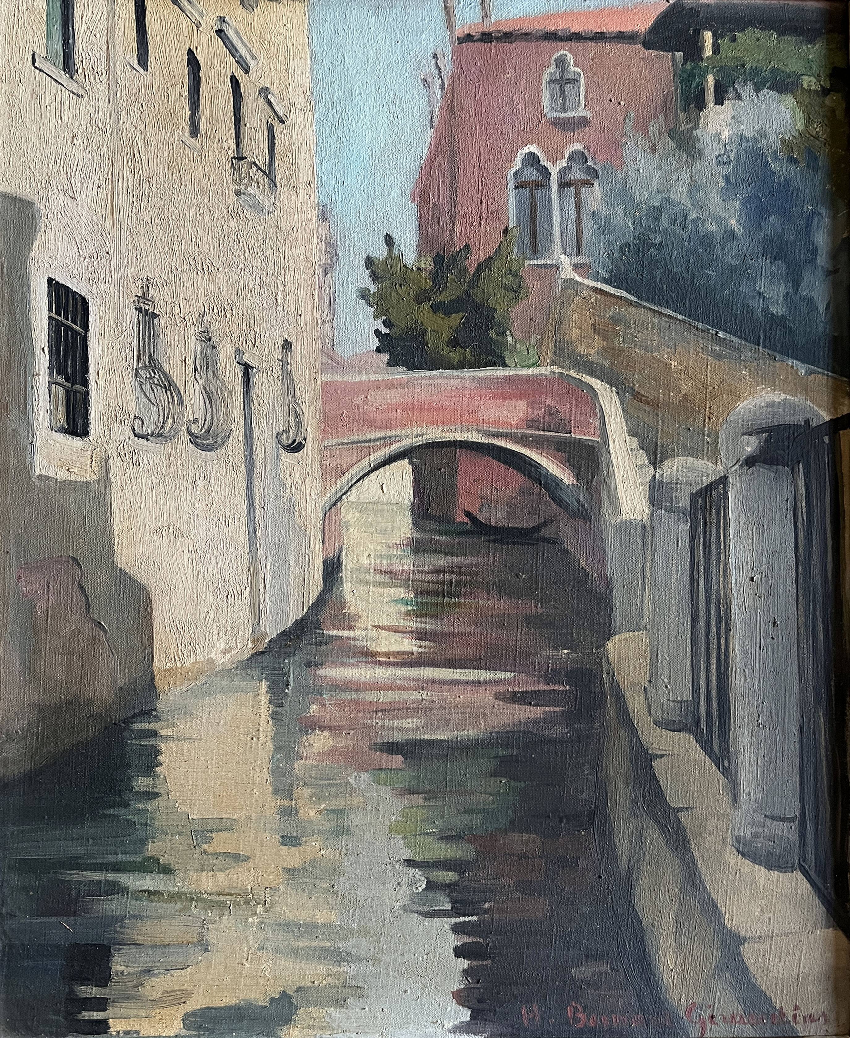 Table Hst Hélène BESNARD-GIRAUDIAS (1906-2003) Venice + frame