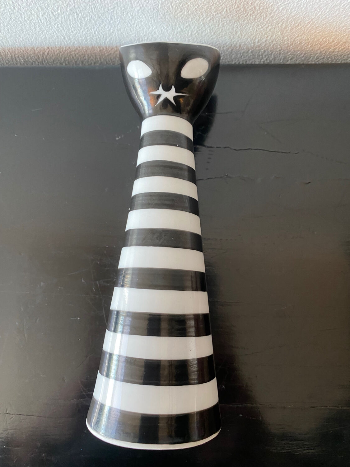 Vase Chat vintage 1960 de Janos Torok pour Zsolnay