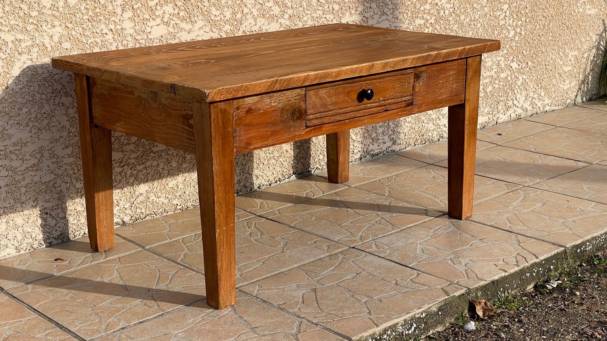 Table basse de ferme vintage en bois