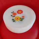 11 arcopal opaline plates. floral pattern.