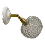 Vintage molded glass globe wall light
