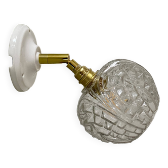 Vintage molded glass globe wall light