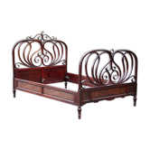 Art nouveau bed in curved wooden J-J Kohn 1900 ca
