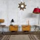 Vintage bedside tables / compass leg nightstand