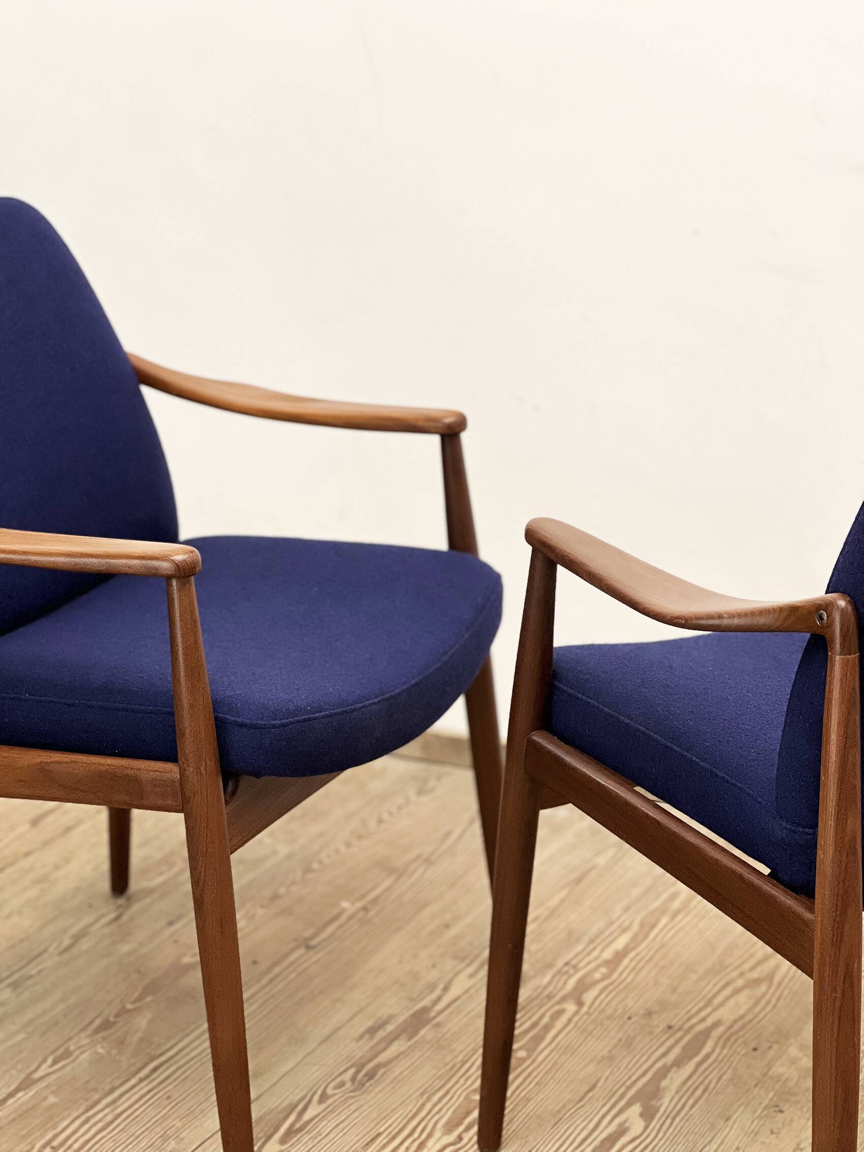 Two Mid-Century Modern Teak Armchairs by Hartmut Lohmeyer for Wilkhahn, 1950s