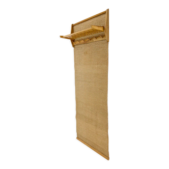 Mid-century foldable reed wall hanger, 1970's