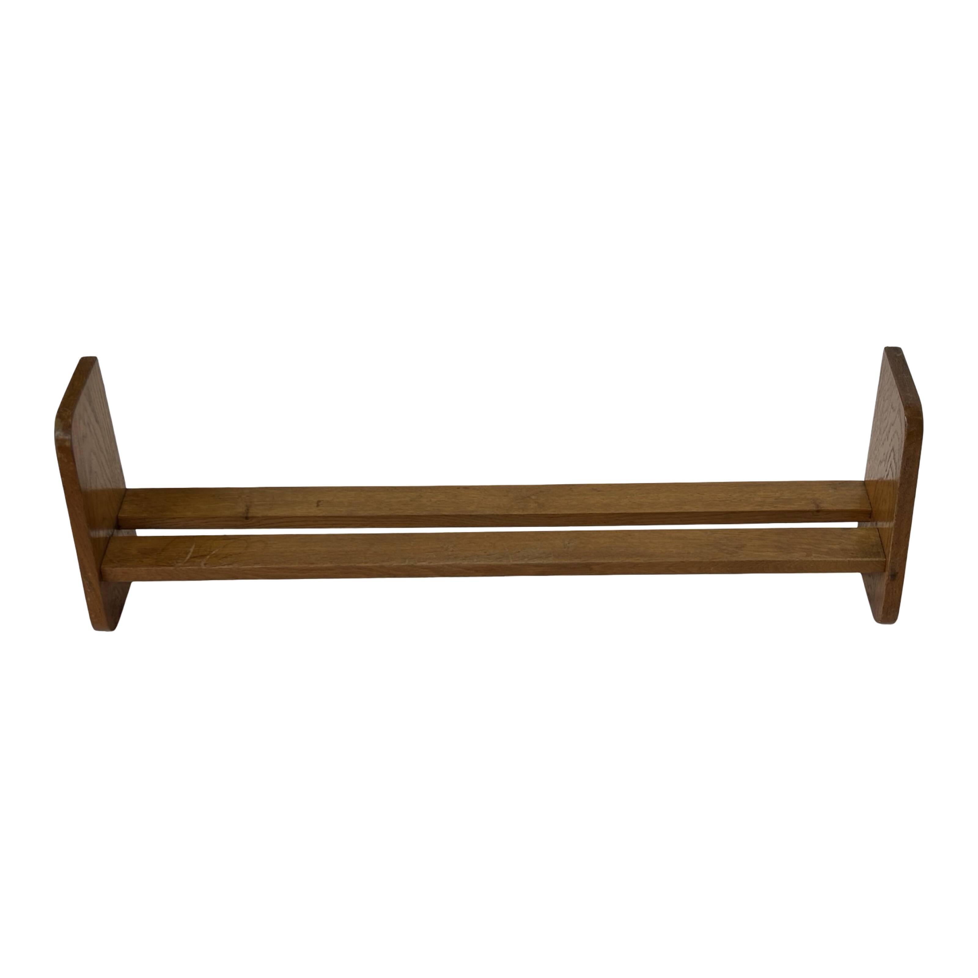 Vintage wooden wall shelve rack bookshelf in wood minimalist
