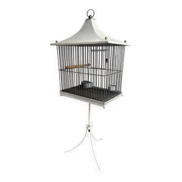 Cage à oiseaux vintage style pagode sur pied