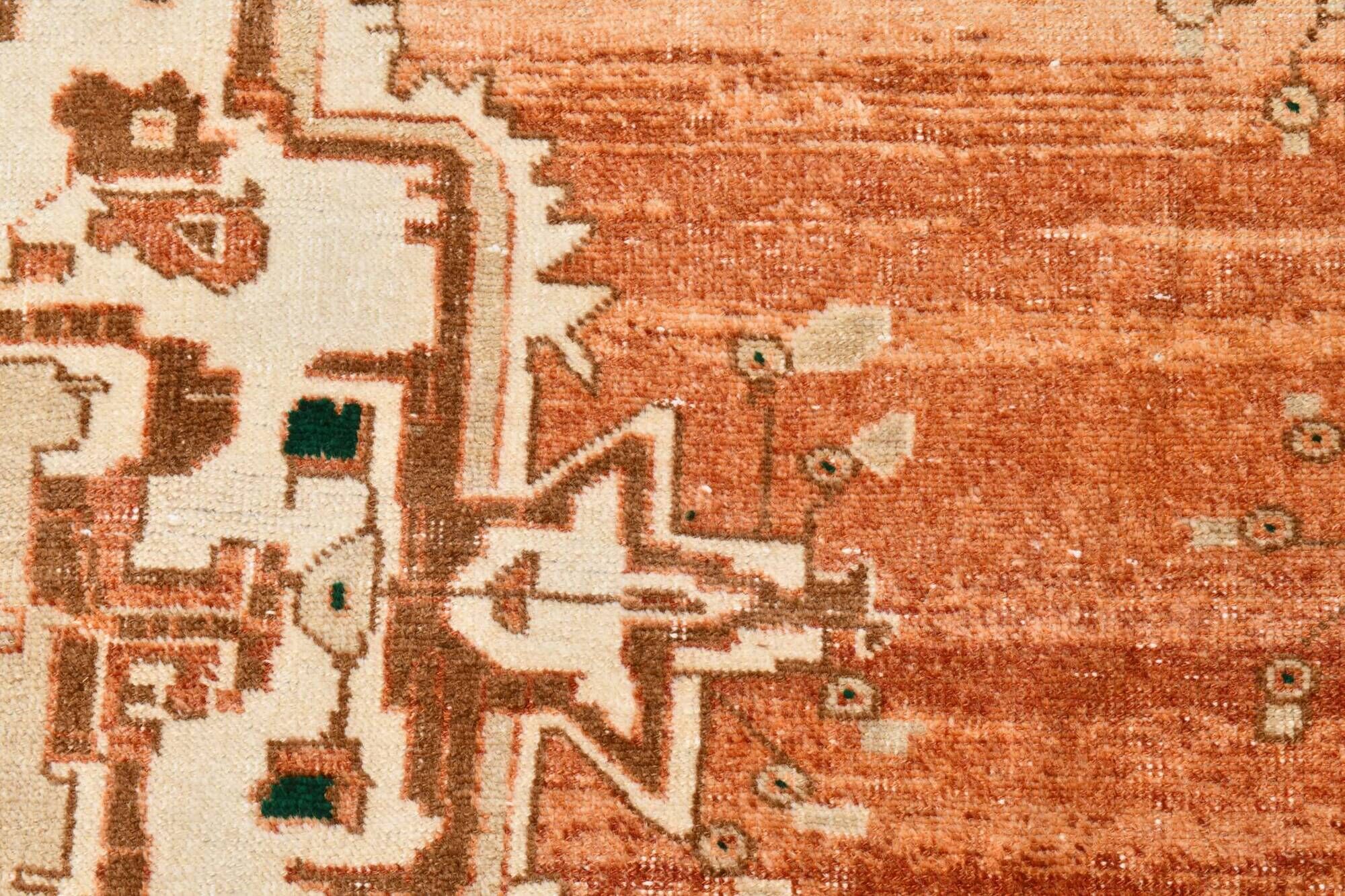 8x12 Terracotta & Brown Vintage Persian Rug, Rugs For Bedroom, 225x353Cm