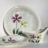 Digoin dishes and gravy boats, Floréal 60's model