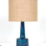 Rare Jørgen Holstein ceramic table lamp / mid-century Danish modern design / lamp / turquoise / 1960s / 1970s