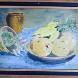 Tableau ancien nature morte aux légumes