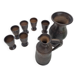 Ceramic vase and glasses