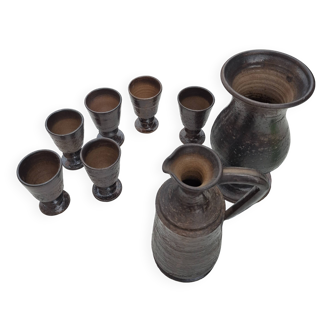 Ceramic vase and glasses
