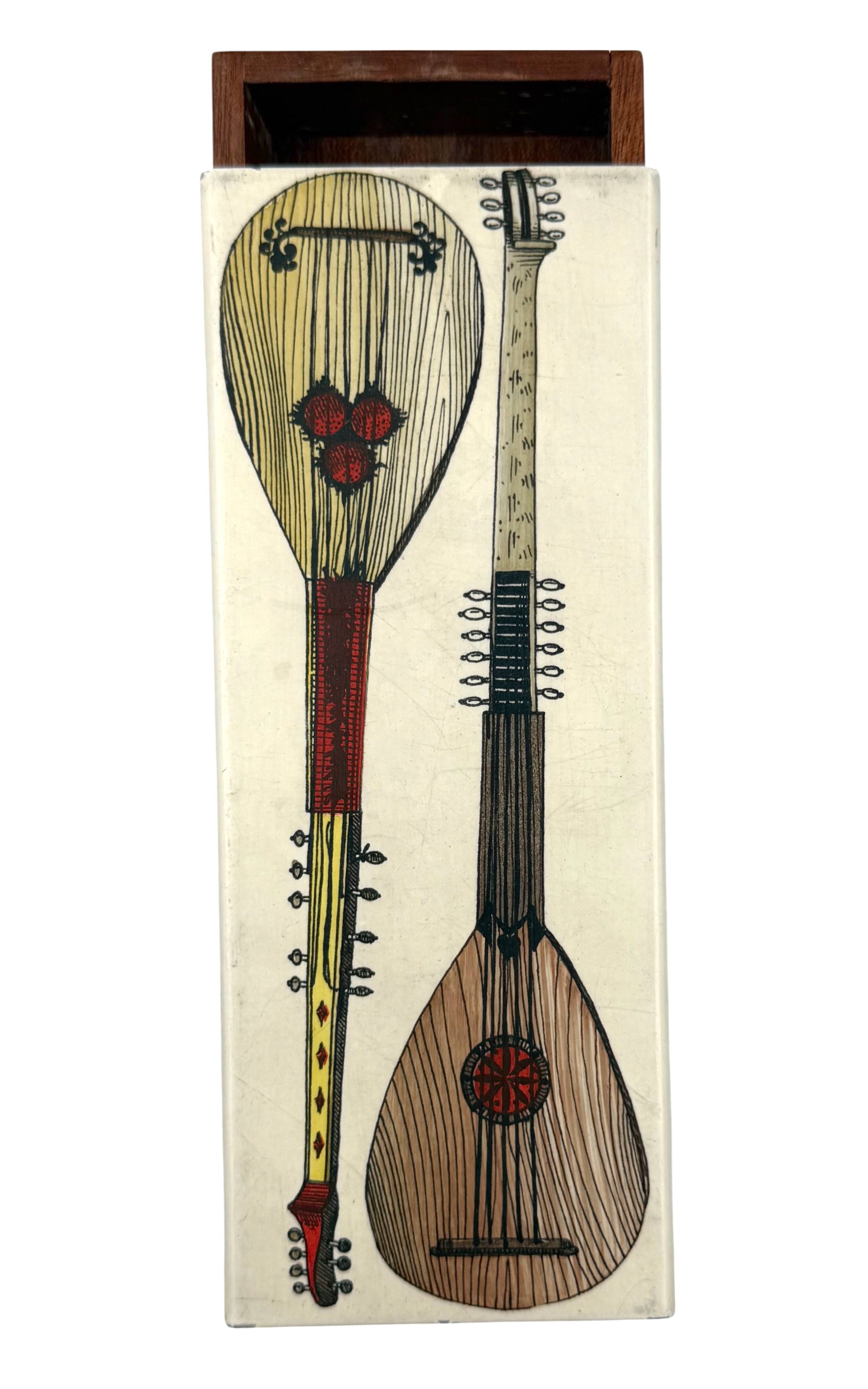 Piero Fornasetti, mandolins cigars Box, Milan Italy, ca. 1960s