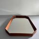 Mid-century rectangular wall mirror in teak, 1960, Italy