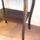 Varnished wooden stand with two shelves and curved legs / 50s-60s