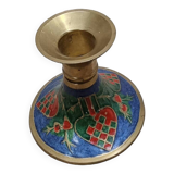 Bougeoir de Noël en laiton vintage