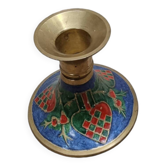 Bougeoir de Noël en laiton vintage