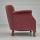 1960s, pair of Danish lounge chairs, original condition, light pink furniture velour.
