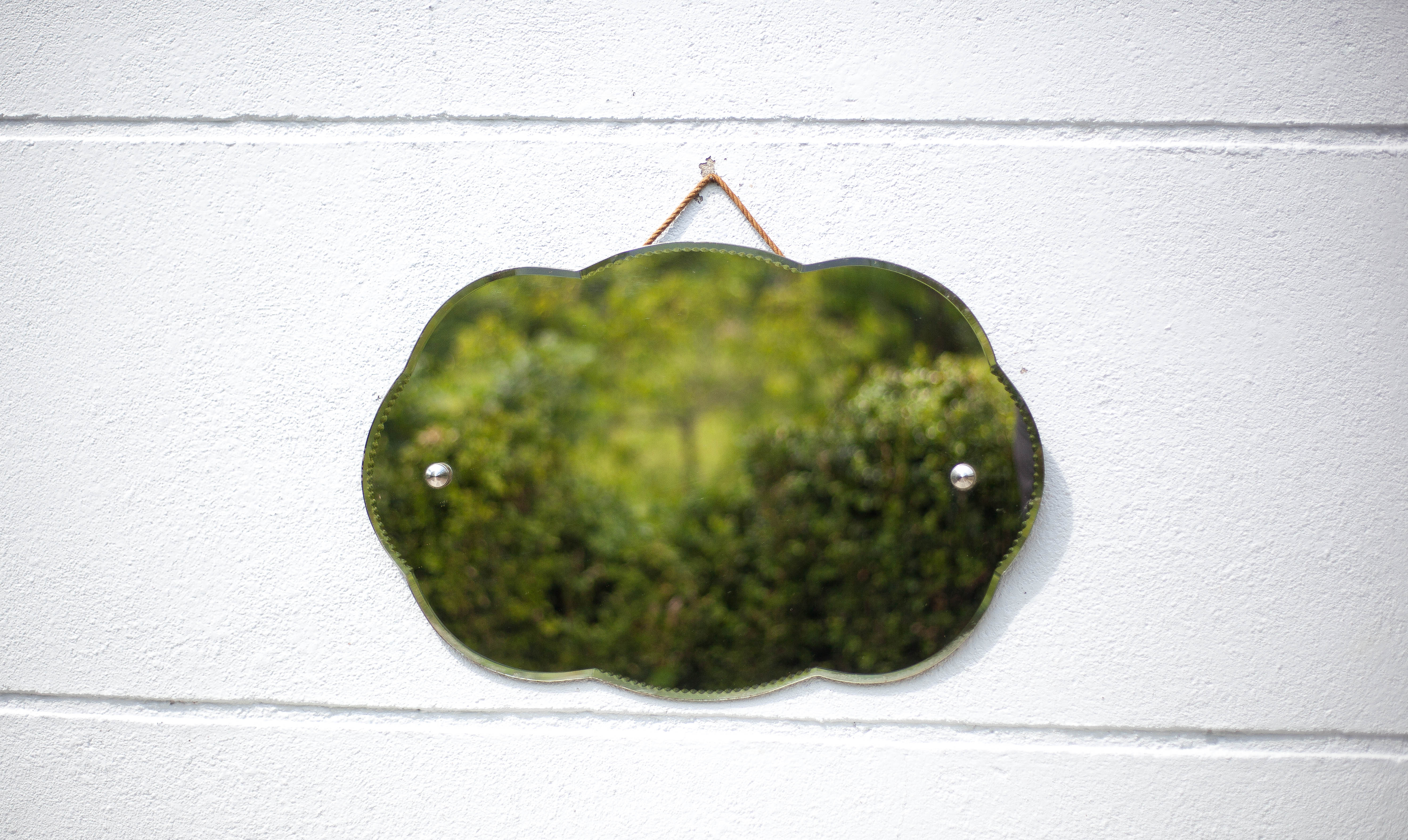 Art Deco mirror, wall mirror, cloud mirror, beveled mirror