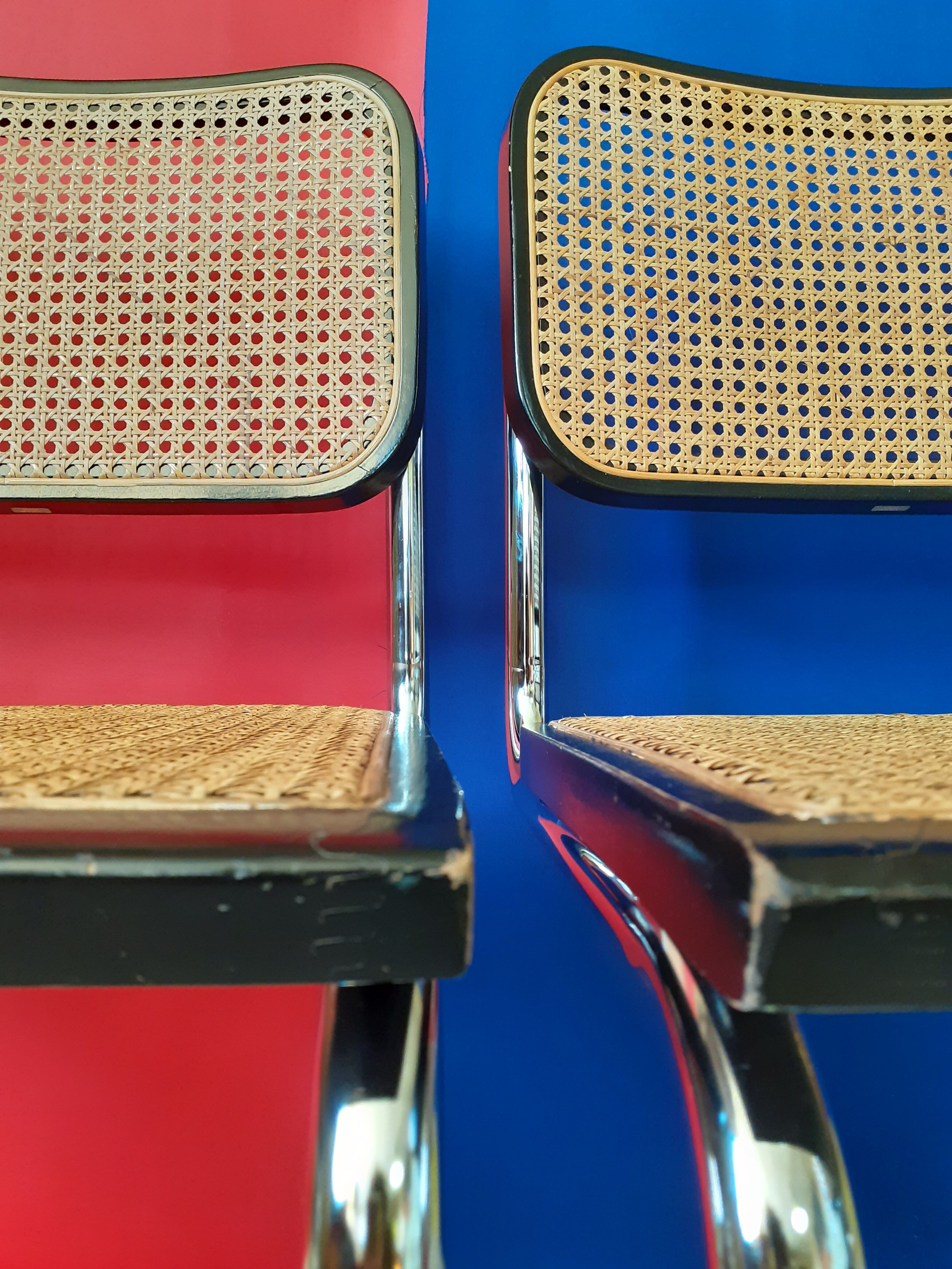 Series of 4 chairs B32, Marcel Breuer design