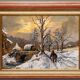Oil on panel signed B. Franco depicting a lively winter landscape.