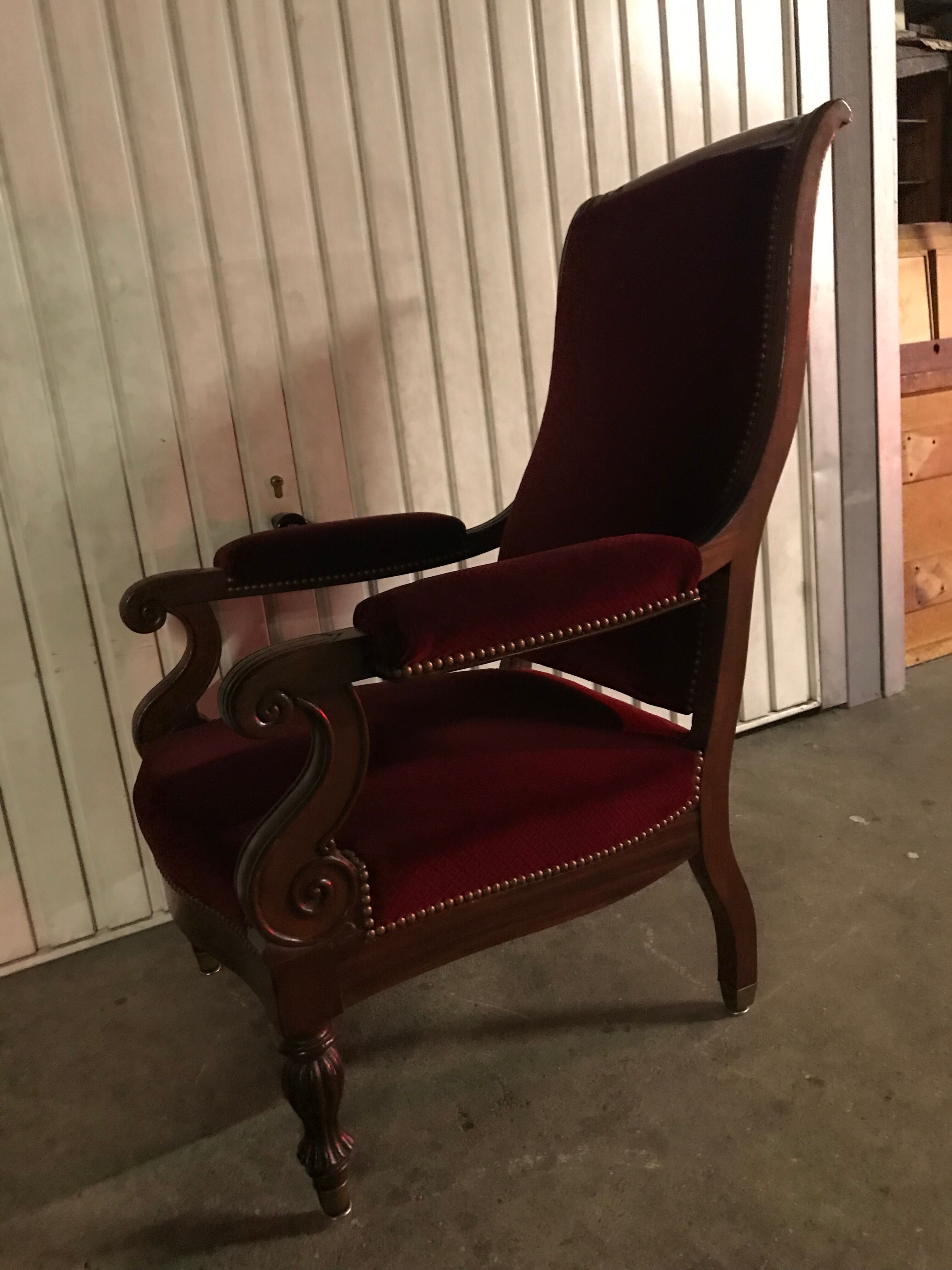 Armchair voltaire Napoleon III mahogany