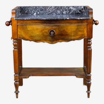 Table d'appoint en bois et marbre XIXème siècle