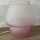 Pair of frosted pink glass mushroom lamps