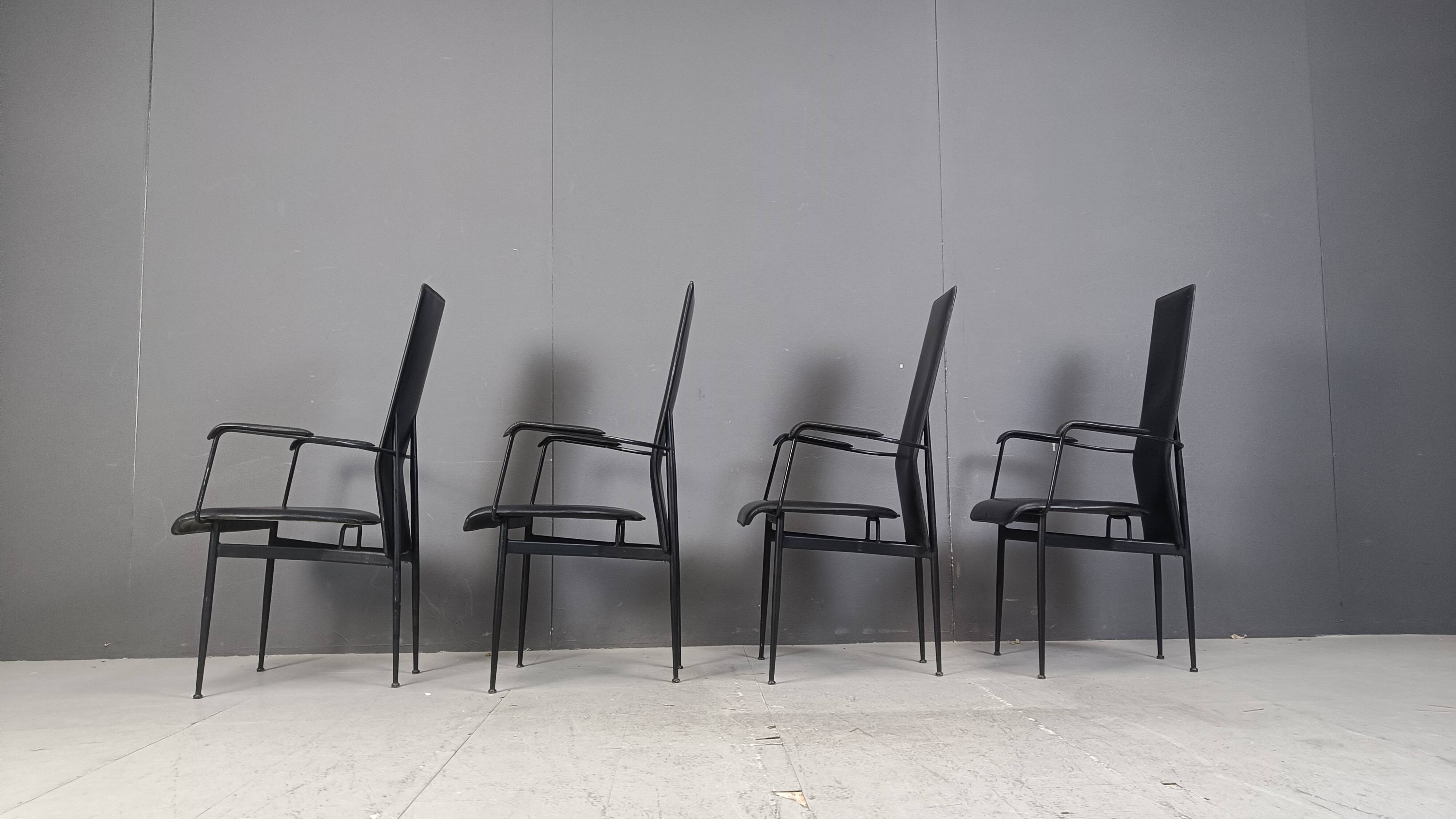 Vintage S44 dining chairs by Giancarlo Vegni for Fasem, set of 4, 1980s