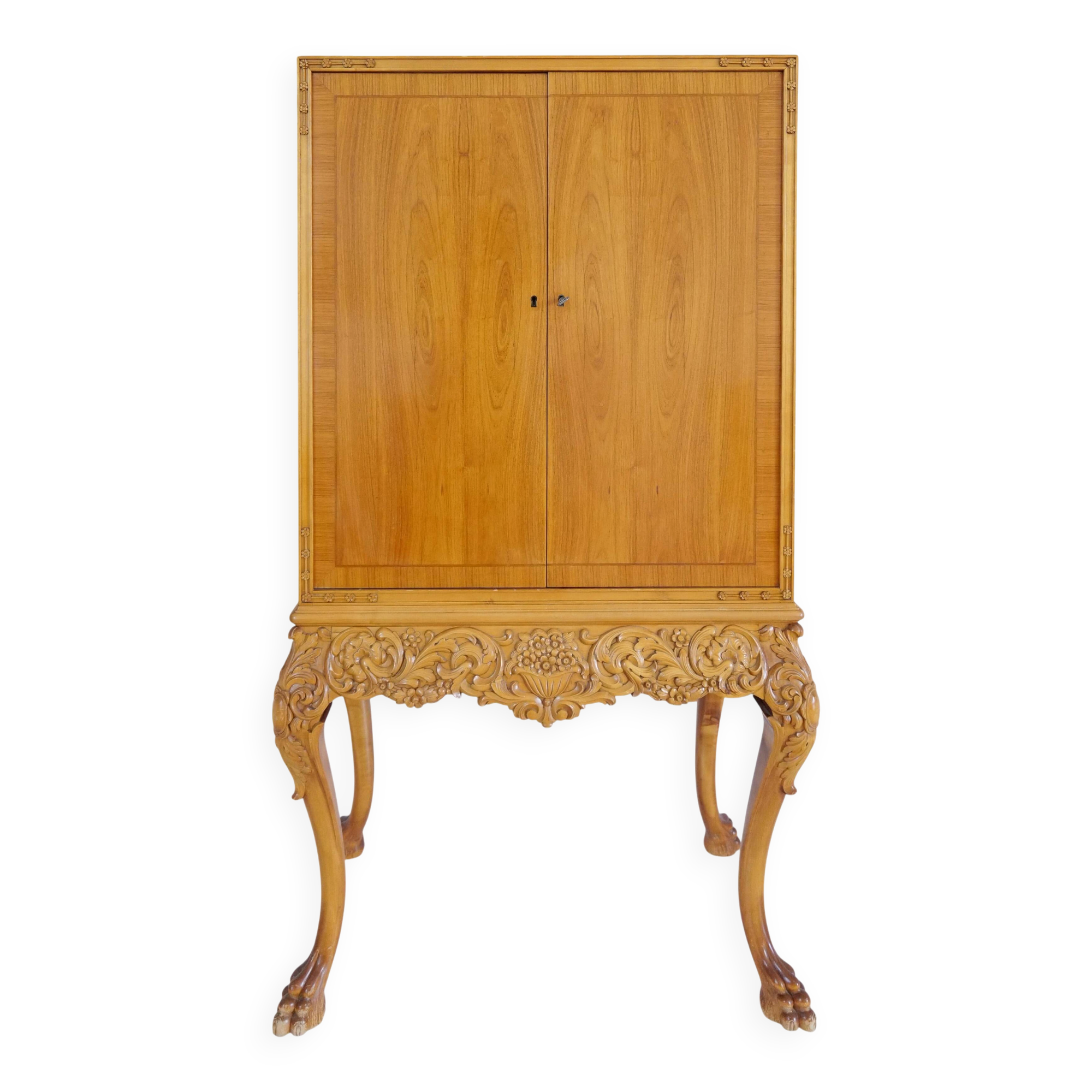 Mid-century modern artisan wardrobe in elm, Sweden, 1940s.