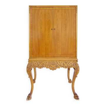 Mid-century modern artisan wardrobe in elm, Sweden, 1940s.