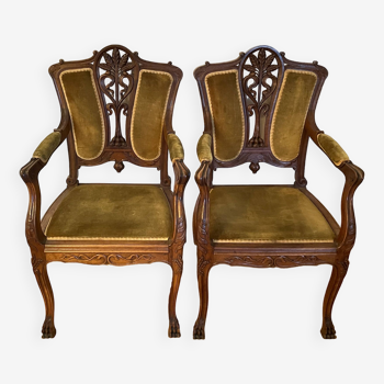 Paire de fauteuils art nouveau