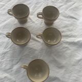 5 stoneware cups, vintage and design
