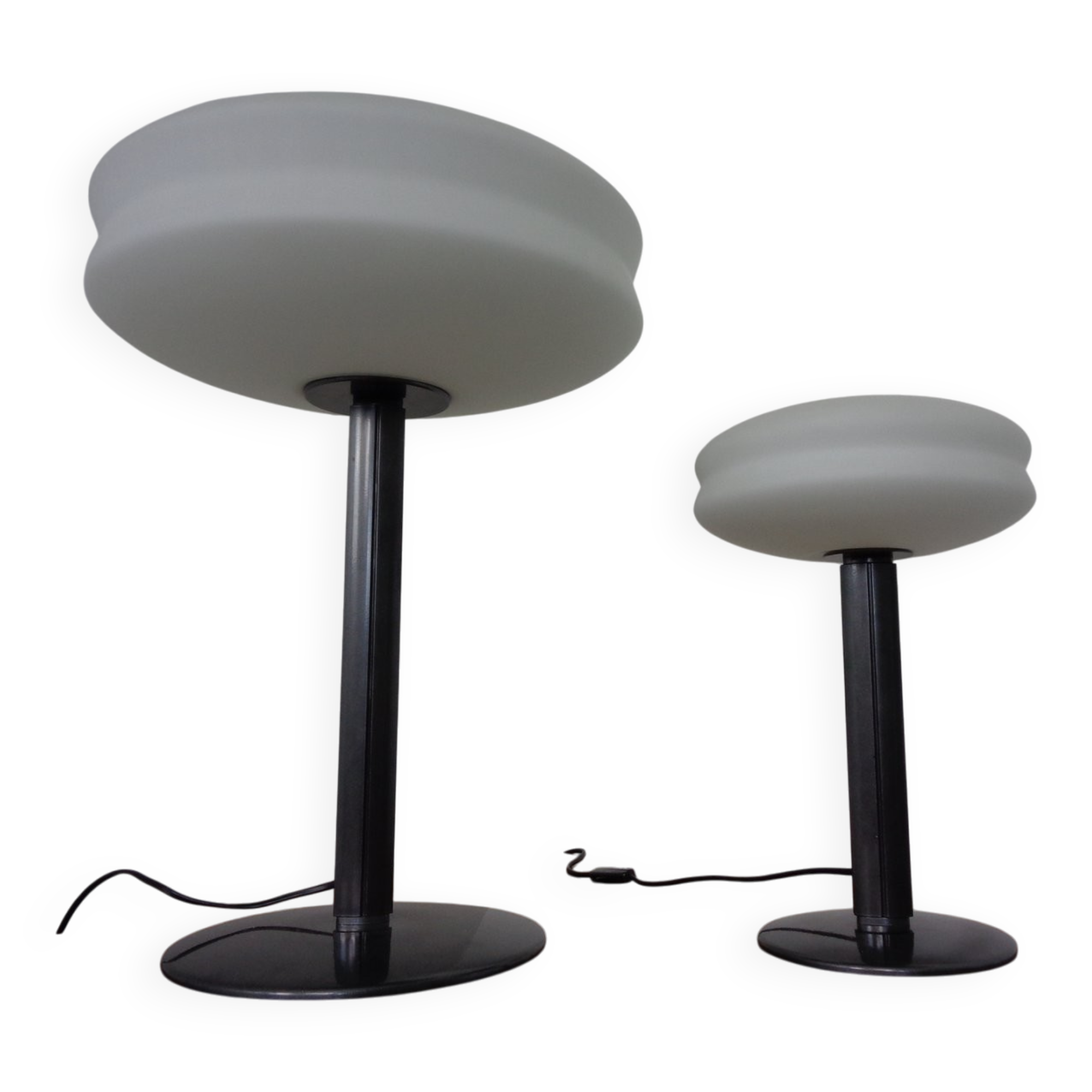 Italian Opal Glass Lamps by Stefano Marcato, Set of 2