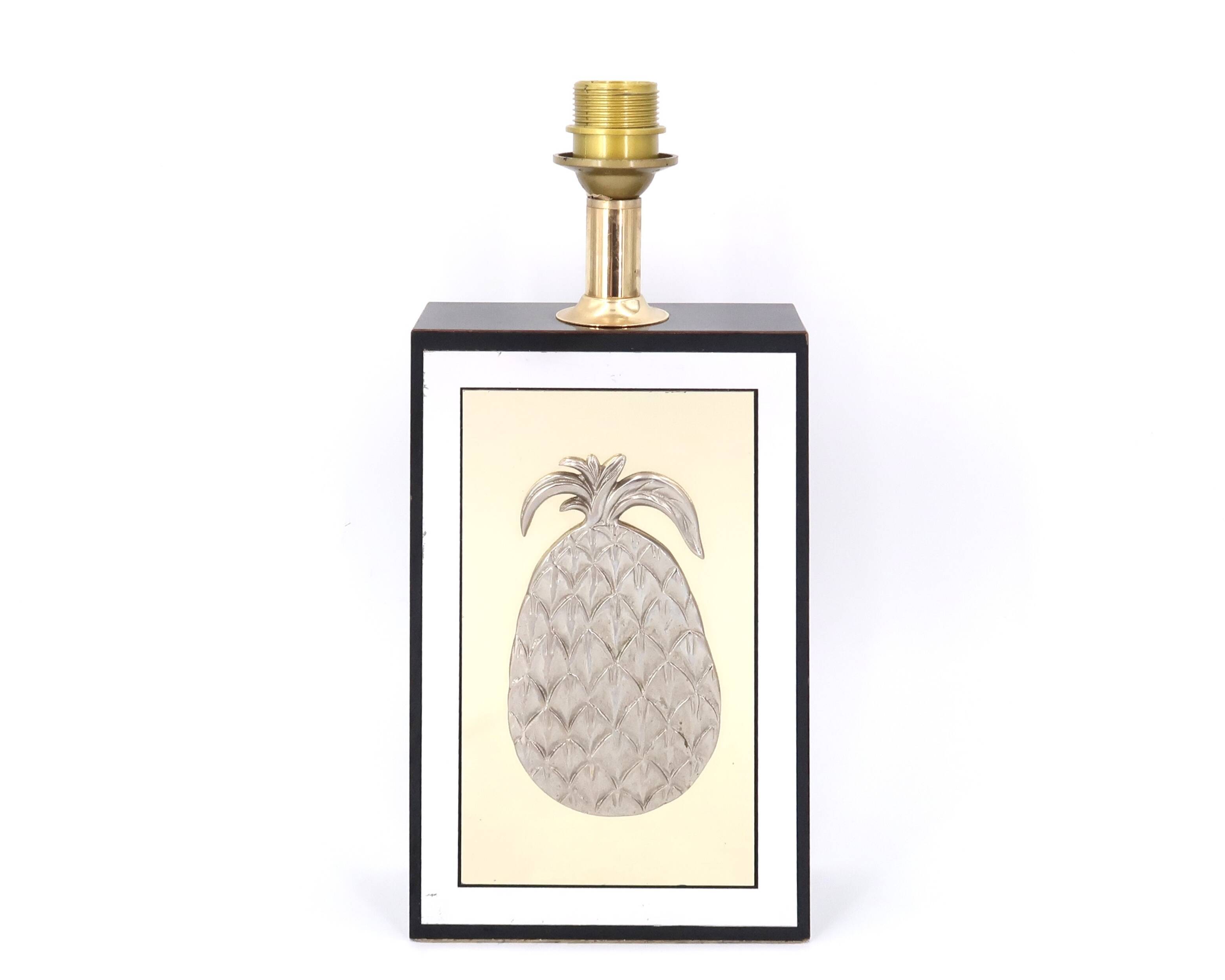 Anador gold and silver lamp with pineapple, 80s