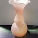 Old centrovetro vase pink opaline glass corolla neck made in Italy vintage