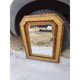 Miroir 19ème faux bois et stuc doré