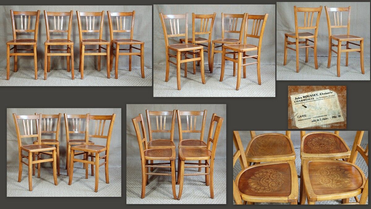 4 chairs bistro comtoises 40s