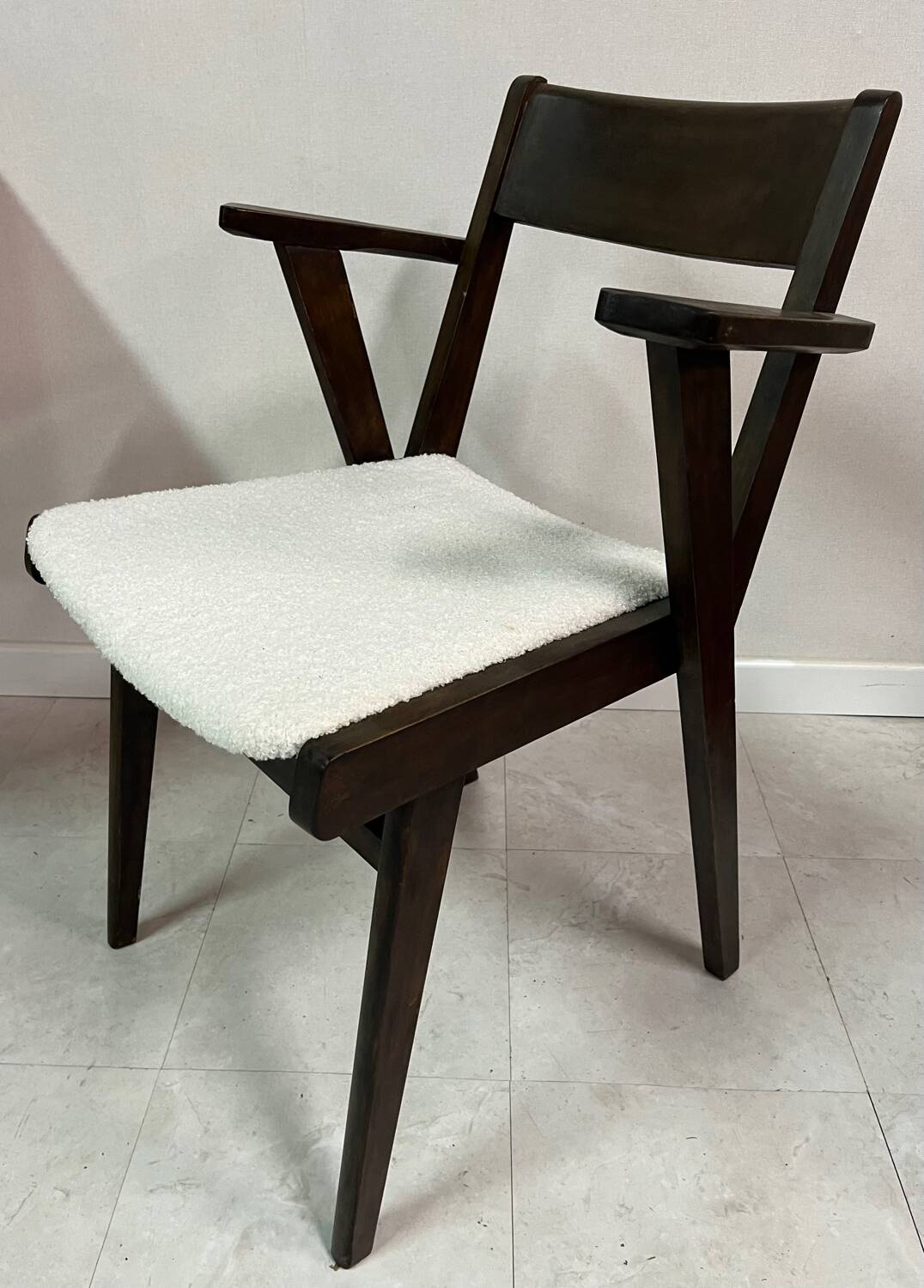 Bridge armchair in new French terry fabric