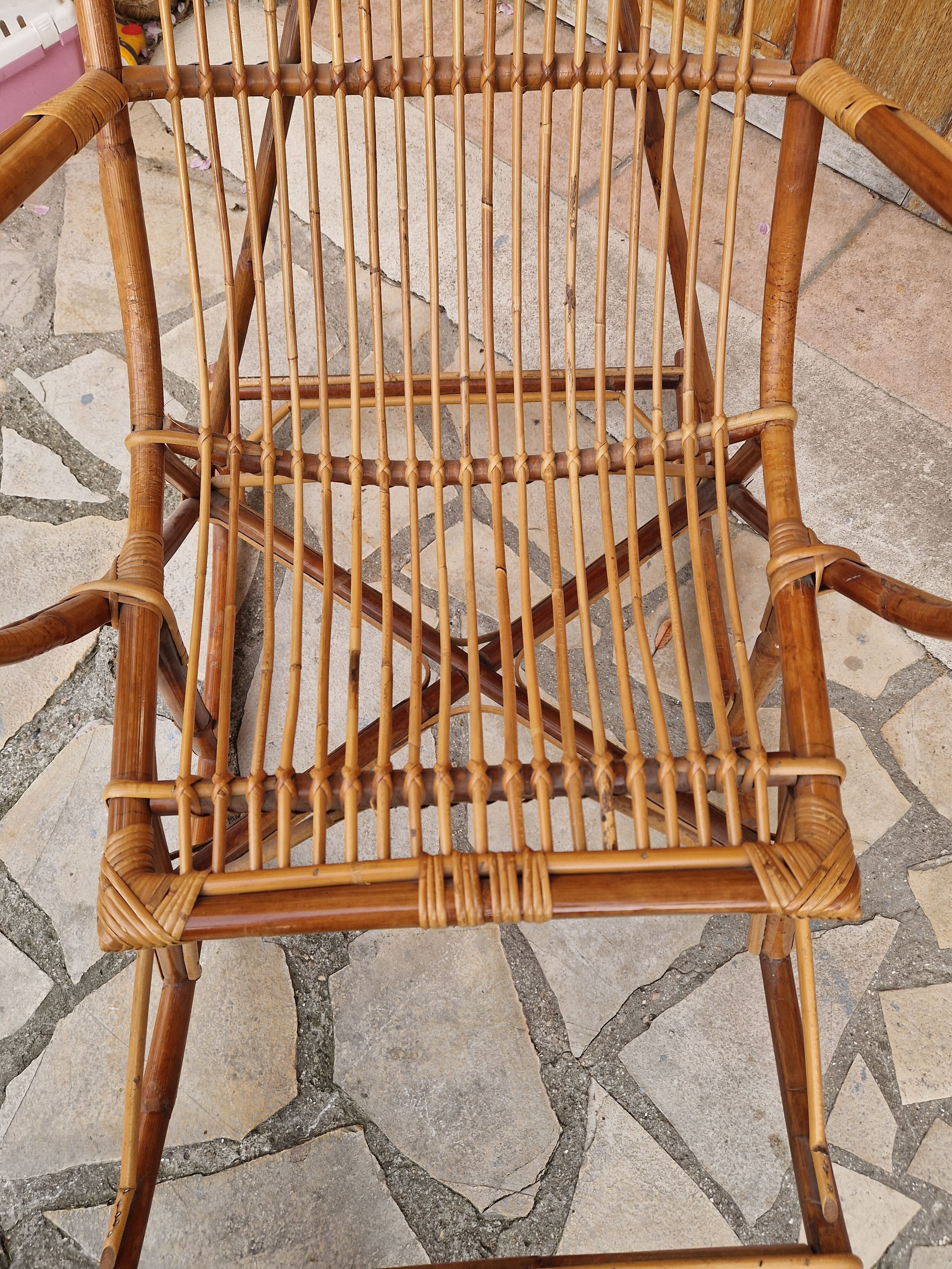 Vintage rattan rocking chair