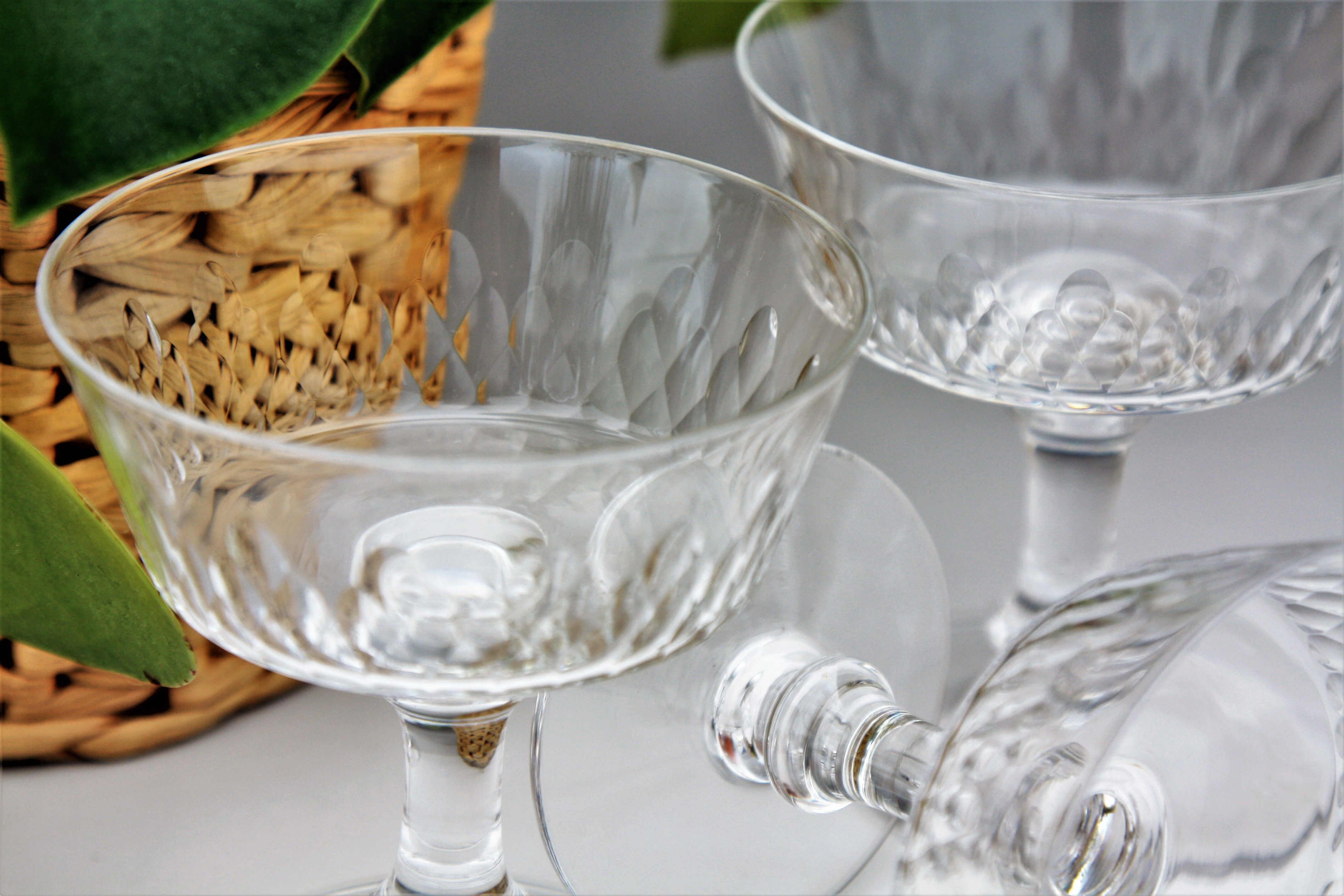 4 Baccarat crystal champagne glasses model Champigny Richelieu