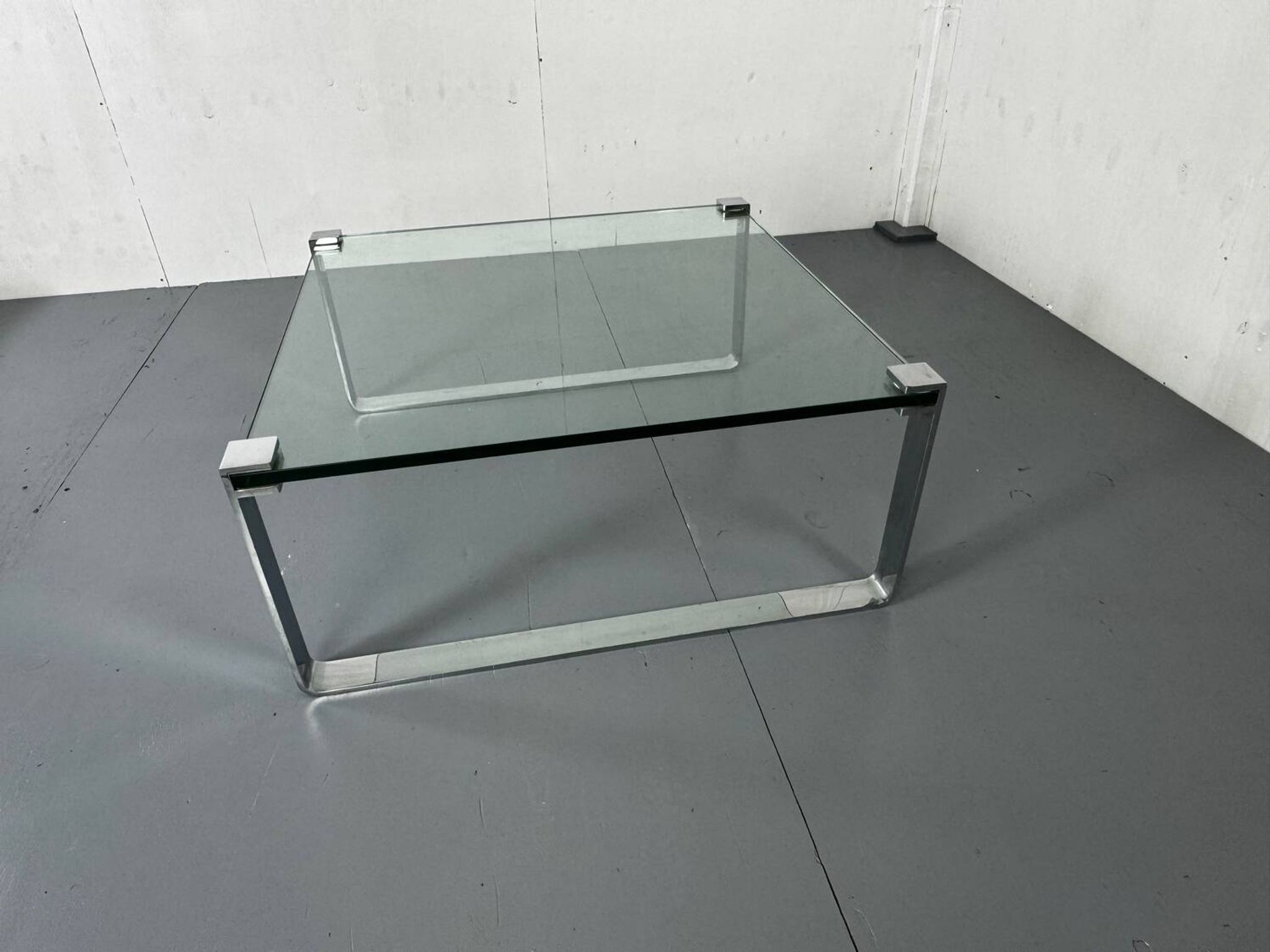 Chrome Steel and Glass Modernist Schmitt Draenert Coffee Table, 1970s